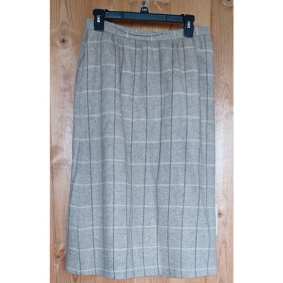 VTG BRECKENRIDGE Women's Wool Blazer and Skirt Size 12 Beige Herringbone pattern - Picture 8 of 12